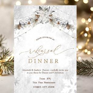 Invitación Cena de Ensayo de Piñas de Flor de Invierno