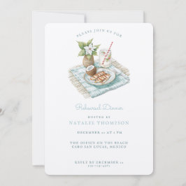 Invitación Cena de ensayo de playa | Boda de invierno