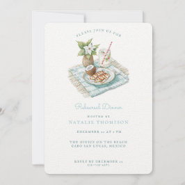 Invitación Cena de ensayo de playa | Boda de invierno