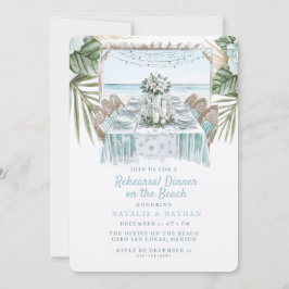 Invitación Cena de ensayo de playa | Boda de invierno