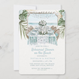 Invitación Cena de ensayo de playa | Boda de invierno