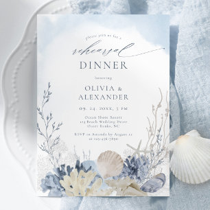 Invitación Cena de ensayo de playa boho acuarela