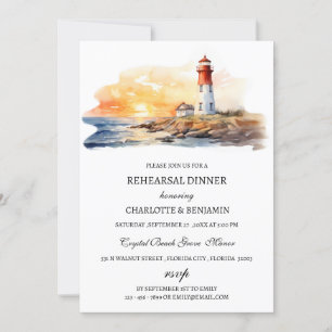 Invitación Cena de ensayo de playa náutica con foto personali