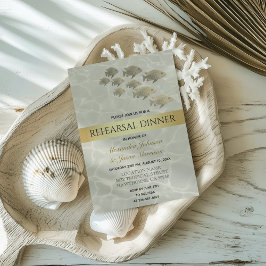 Invitación Cena de Ensayo de Playa Tropical Dorada