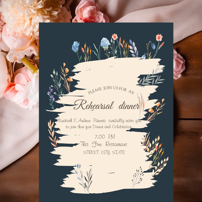 Invitación Cena de ensayo de pradera de flores silvestres en  (Subido por el creador)