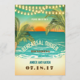 Invitación Cena de ensayo de puesta de sol en playa