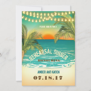 Invitación Cena de ensayo de puesta de sol en playa