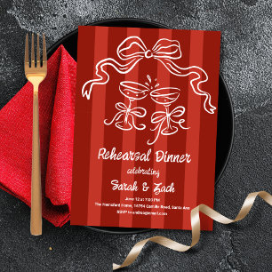 Invitación Cena de ensayo de rayas tostadas