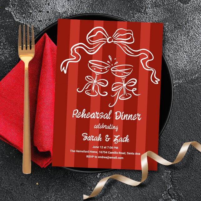 Invitación Cena de ensayo de rayas tostadas (Subido por el creador)