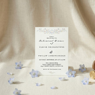 Invitación Cena de Ensayo de Regencia Floral Elegante Vintage
