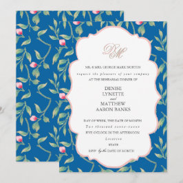 Invitación Cena de ensayo de rosa delicada