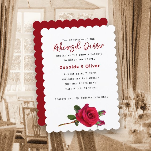 Invitación Cena de ensayo de rosas rojas (Subido por el creador)