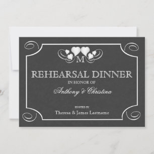 Invitación Cena de ensayo de Rótulo cardíaco