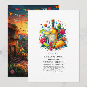 Invitación Cena de Ensayo de Tacos y Tequila Fiesta Mexicana