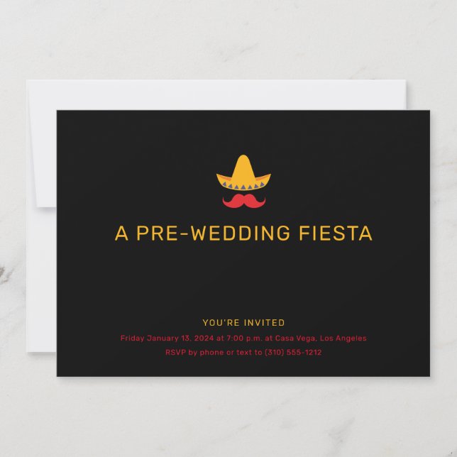 Invitación Cena de ensayo de temática mexicana (Anverso)
