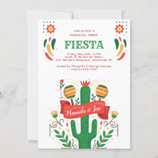 Invitación Cena de ensayo de tiempo de Fiesta