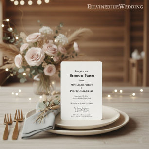 Invitación Cena de Ensayo de Tipografía Minimalista y Elegant
