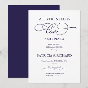 Invitación Cena de ensayo de Todo lo que necesitas es amor y