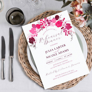 Invitación Cena de ensayo de uvas de baya dulce floral france