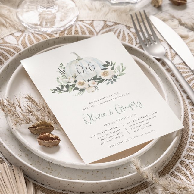 Invitación Cena de ensayo de vegetación de calabaza blanca de (Subido por el creador)