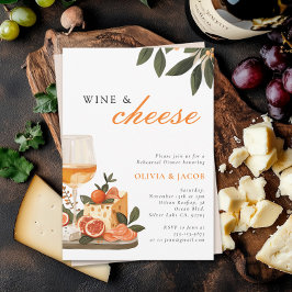 Invitación Cena de ensayo de vino y queso