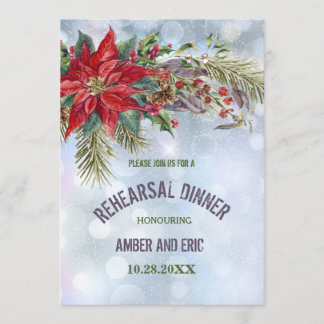 Invitación Cena de ensayo de Winter Wonderland