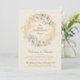 Invitación cena de ensayo de wreath botánico caprichoso