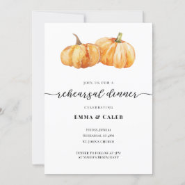 Invitación Cena de ensayo del Boda de calabaza de otoño