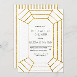 Invitación Cena de ensayo del boda de joyas de diamantes de o