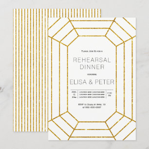 Invitación Cena de ensayo del boda de joyas de diamantes de o