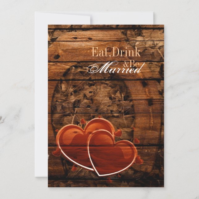 Invitación Cena de ensayo del Boda de Western Wood Horseshoe (Reverso)