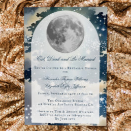 Invitación Cena de ensayo del Boda del cielo nocturno lunar