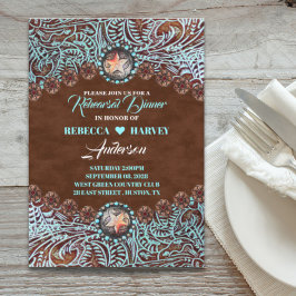 Invitación cena de ensayo del boda occidental del país del va