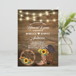 Invitación cena de ensayo del boda occidental del país del va