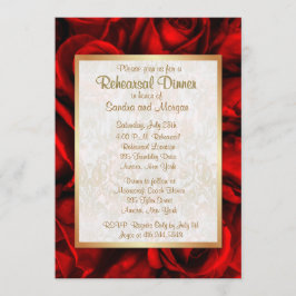Invitación Cena de ensayo del Boda Rosa Rojo