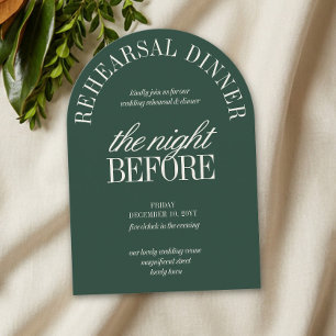 Invitación Cena de Ensayo del Cazador Verde Elegante Arco