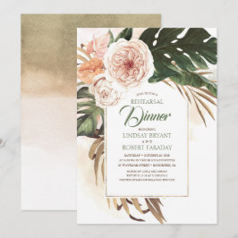 Invitación Cena de ensayo del desierto tropical floral Boho