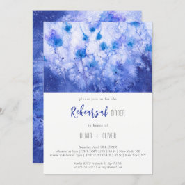 Invitación Cena de ensayo del jardín azul de invierno