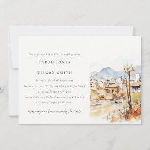 Invitación Cena de ensayo del paisaje al acuarela de Tucson,