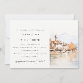 Invitación Cena de ensayo del paisaje de Montreux Suiza