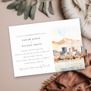 Invitación Cena de ensayo del paisaje de Salt Lake City, Utah