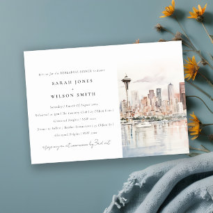 Invitación Cena de ensayo del paisaje de Seattle Washington