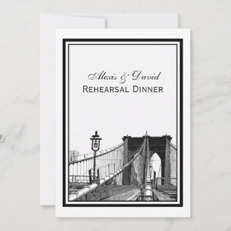 Invitación Cena de ensayo del puente de Brooklyn en el horizo