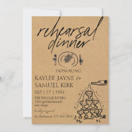 Invitación Cena de Ensayo Elegante