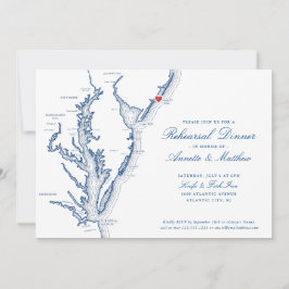 Invitación Cena de ensayo elegante de Atlantic City NJ