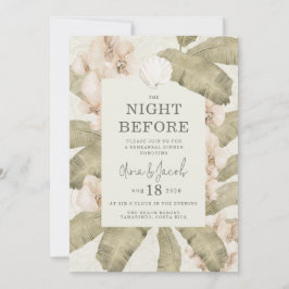 Invitación Cena de ensayo elegante de la costa de la playa