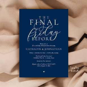 Invitación Cena de ensayo elegante “El último viernes antes”