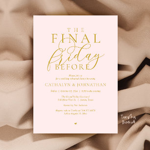 Invitación Cena de ensayo elegante “El último viernes antes”