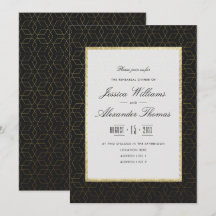 Cena de ensayo elegante en oro y negro