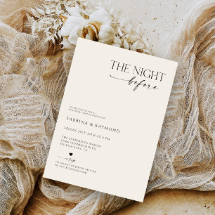 Invitación Cena de Ensayo Elegante Minimalista la Noche Antes